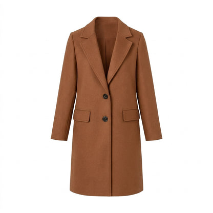 Damen-Mantel mit fallendem Revers und Zwei-Knopf-Verschluss-Coats for women-Alpenkind