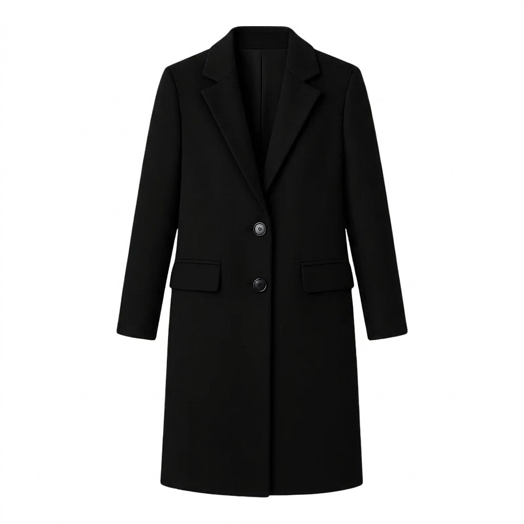 Damen-Mantel mit fallendem Revers und Zwei-Knopf-Verschluss-Coats for women-Alpenkind