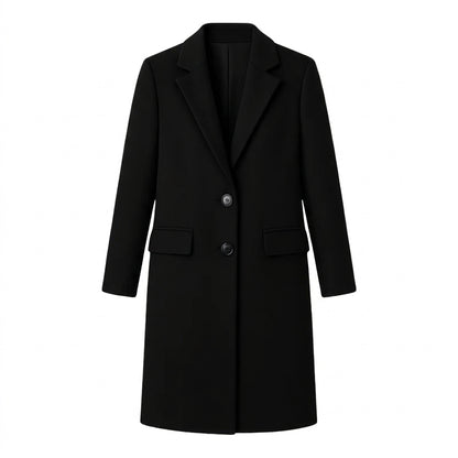 Damen-Mantel mit fallendem Revers und Zwei-Knopf-Verschluss-Coats for women-Alpenkind