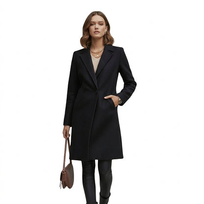 Damen-Mantel mit fallendem Revers und Zwei-Knopf-Verschluss-Coats for women-Alpenkind