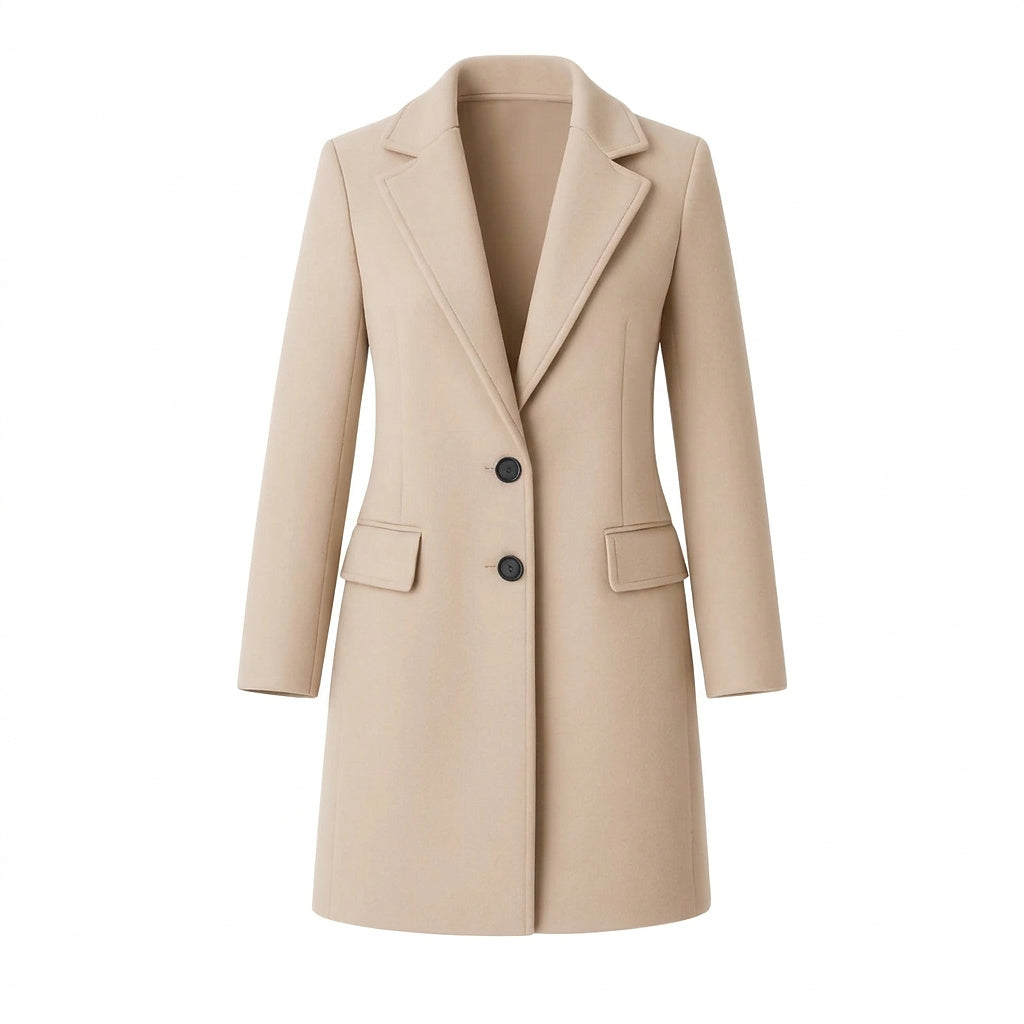 Damen-Mantel mit fallendem Revers und Zwei-Knopf-Verschluss-Coats for women-Alpenkind