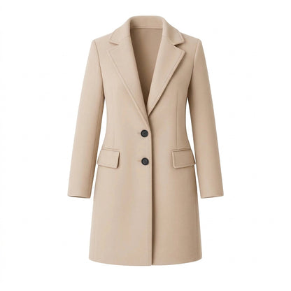 Damen-Mantel mit fallendem Revers und Zwei-Knopf-Verschluss-Coats for women-Alpenkind
