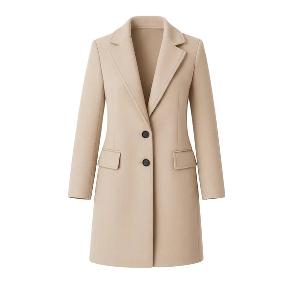 Damen-Mantel mit fallendem Revers und Zwei-Knopf-Verschluss-Coats for women-Alpenkind