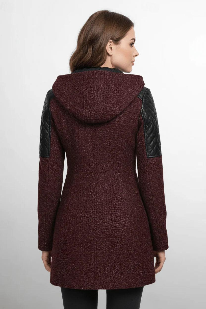 Damen Mantel mit Raffiniertem Struktur-Design & Asymmetrischem Reißverschluss-Women Outerwear-Alpenkind