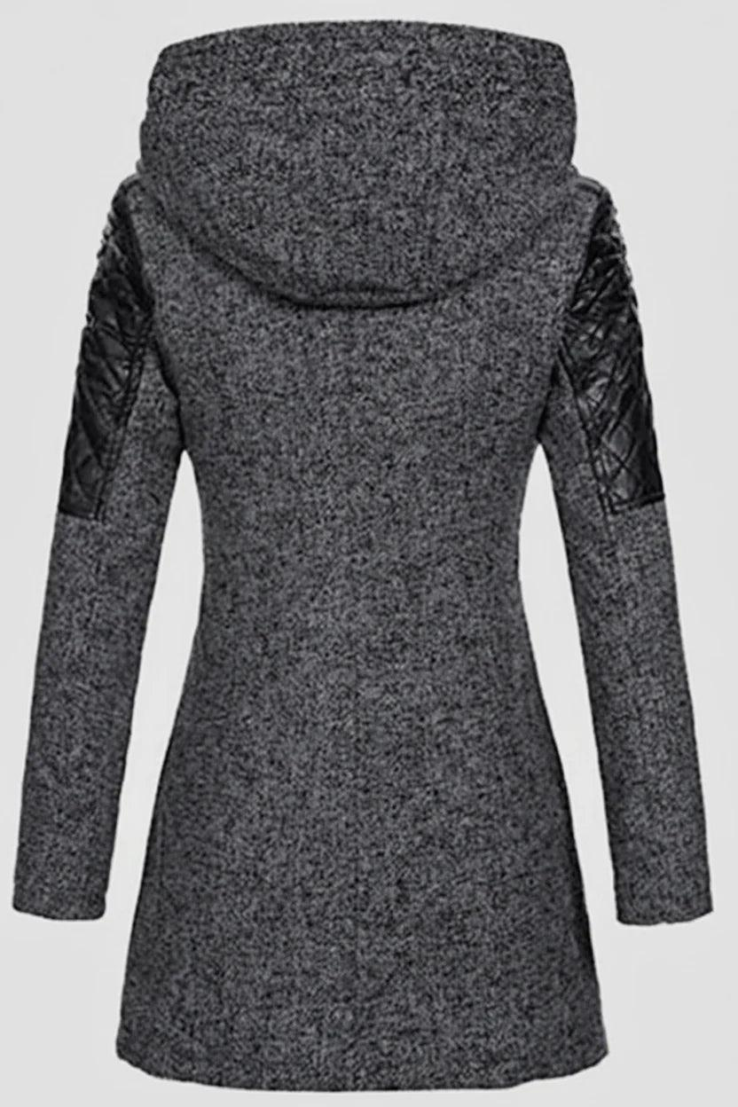 Damen Mantel mit Raffiniertem Struktur-Design & Asymmetrischem Reißverschluss-Women Outerwear-Alpenkind