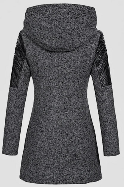 Damen Mantel mit Raffiniertem Struktur-Design & Asymmetrischem Reißverschluss-Women Outerwear-Alpenkind