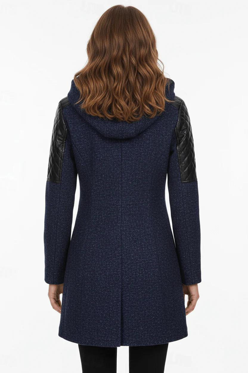 Damen Mantel mit Raffiniertem Struktur-Design & Asymmetrischem Reißverschluss-Women Outerwear-Alpenkind