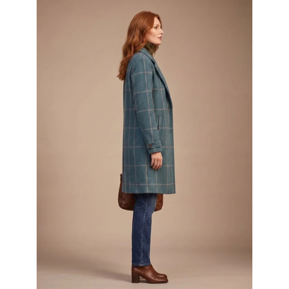 Damen-Mantel mit Karomuster und Reverskragen-Coats for women-Alpenkind