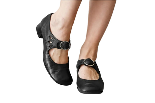Damen Mary-Jane Schuhe mit Schnallenriemen und Ausschnitten-Footwear for women-Alpenkind