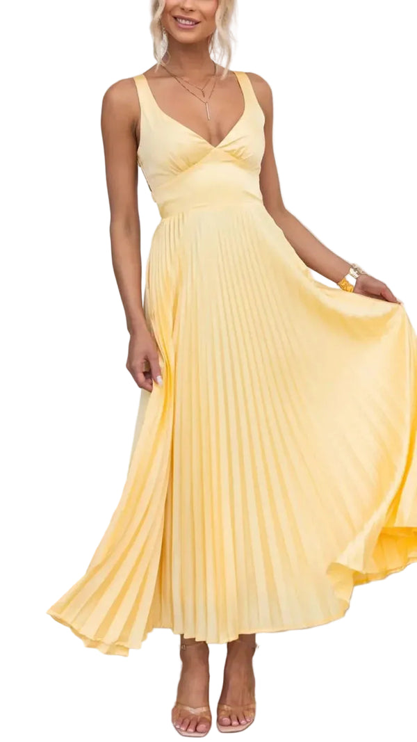 Damen Maxi Kleid mit V-Ausschnitt und offenem Rücken-Maxi Dress-Alpenkind