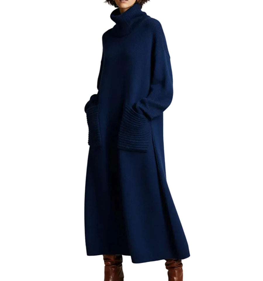 Damen Maxikleid aus Strick mit Rollkragen-Maxi Dress-Alpenkind