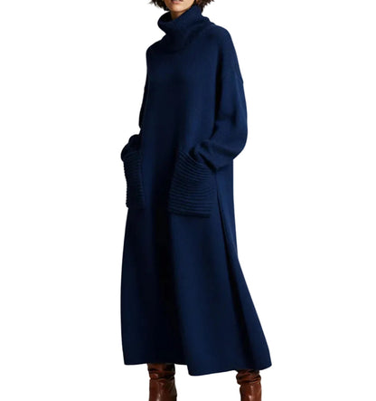 Damen Maxikleid aus Strick mit Rollkragen-Maxi Dress-Alpenkind