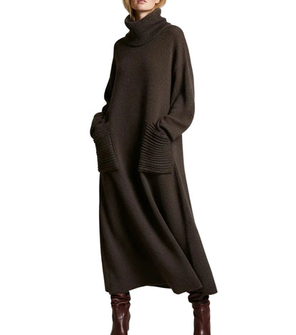 Damen Maxikleid aus Strick mit Rollkragen-Maxi Dress-Alpenkind