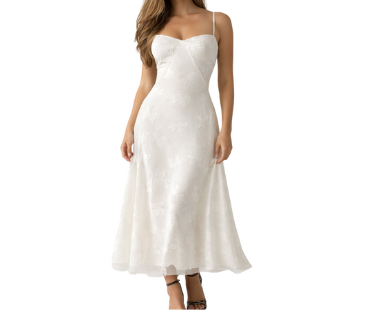 Damen Maxikleid mit Herz-Ausschnitt und Trägern-Maxi Dress-Alpenkind