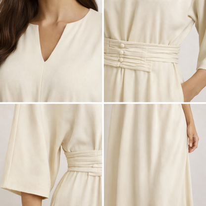 Damen Maxikleid mit Plissierter Taille-Maxi Dress-Alpenkind