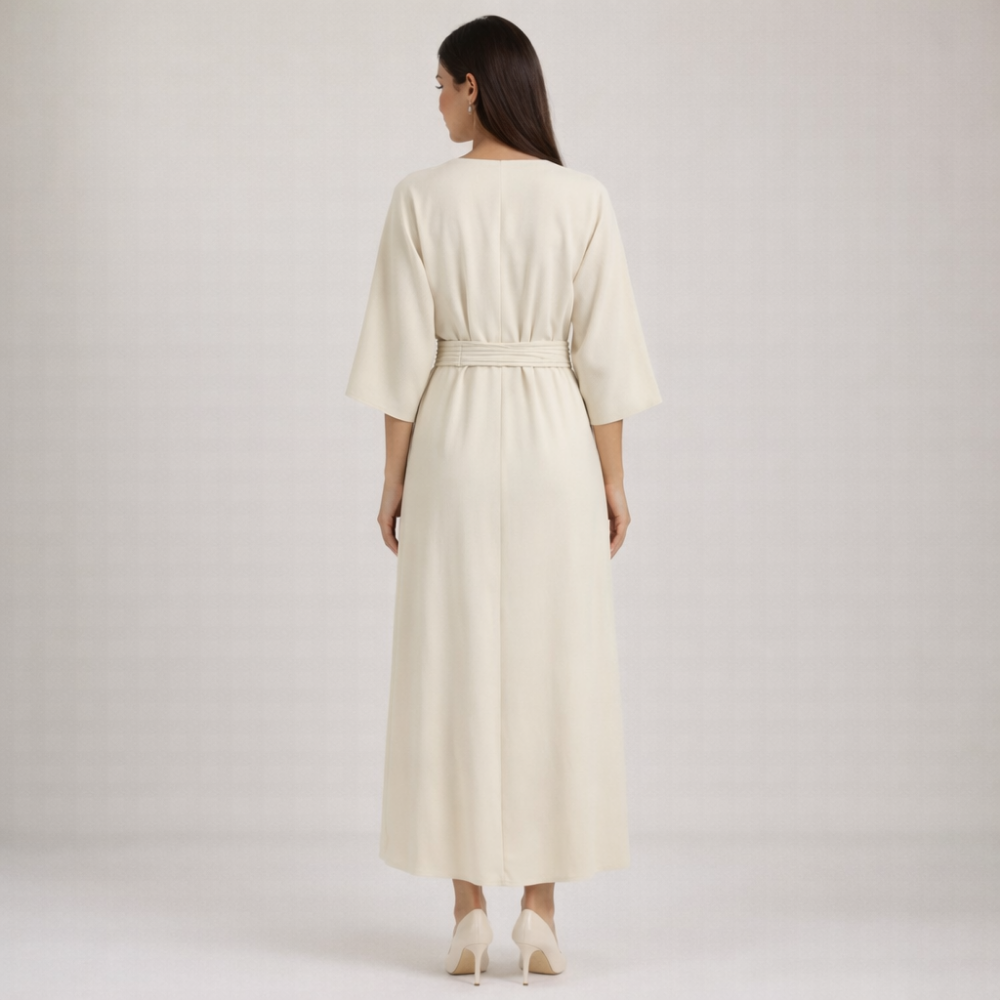 Damen Maxikleid mit Plissierter Taille-Maxi Dress-Alpenkind