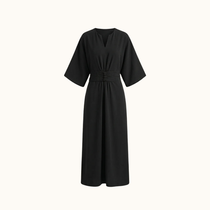 Damen Maxikleid mit Plissierter Taille-Maxi Dress-Alpenkind