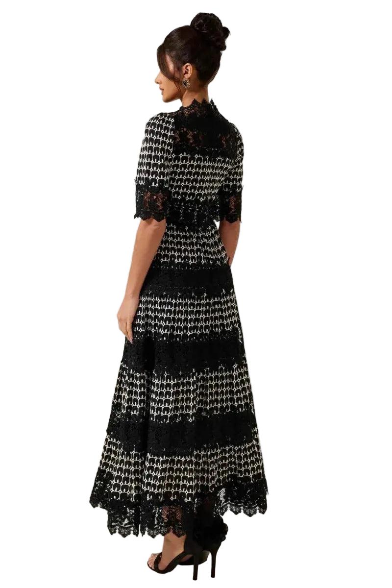 Damen Maxikleid mit Spitzenpartien-Maxi Dress-Alpenkind