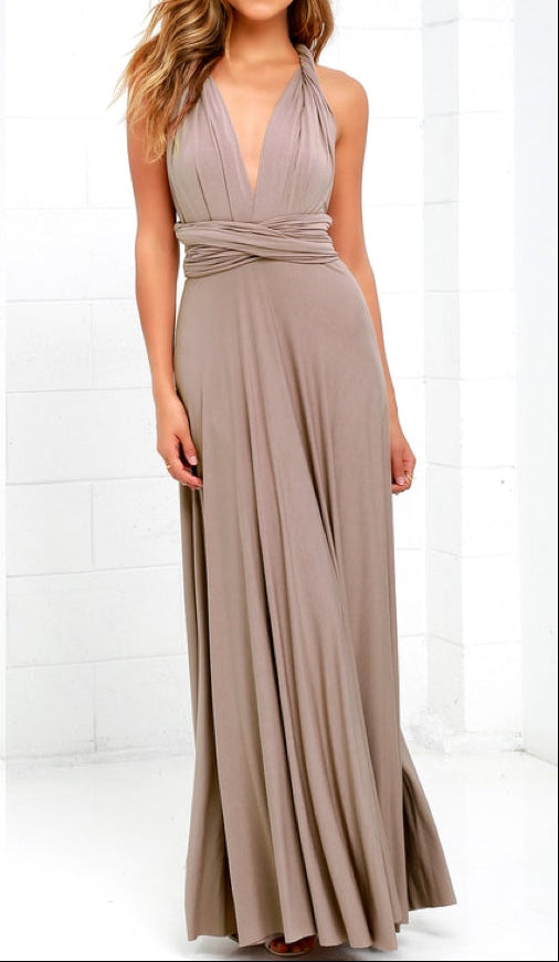 Damen Maxikleid mit überkreuztem Halsteil-Maxi Dress-Alpenkind
