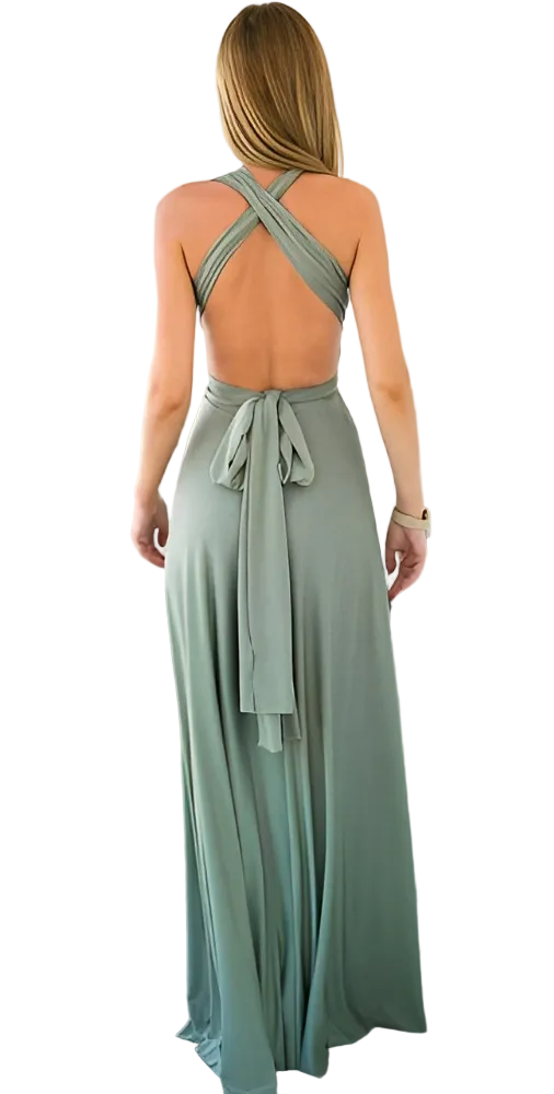 Damen Maxikleid mit überkreuztem Halsteil-Maxi Dress-Alpenkind
