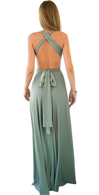 Damen Maxikleid mit überkreuztem Halsteil-Maxi Dress-Alpenkind