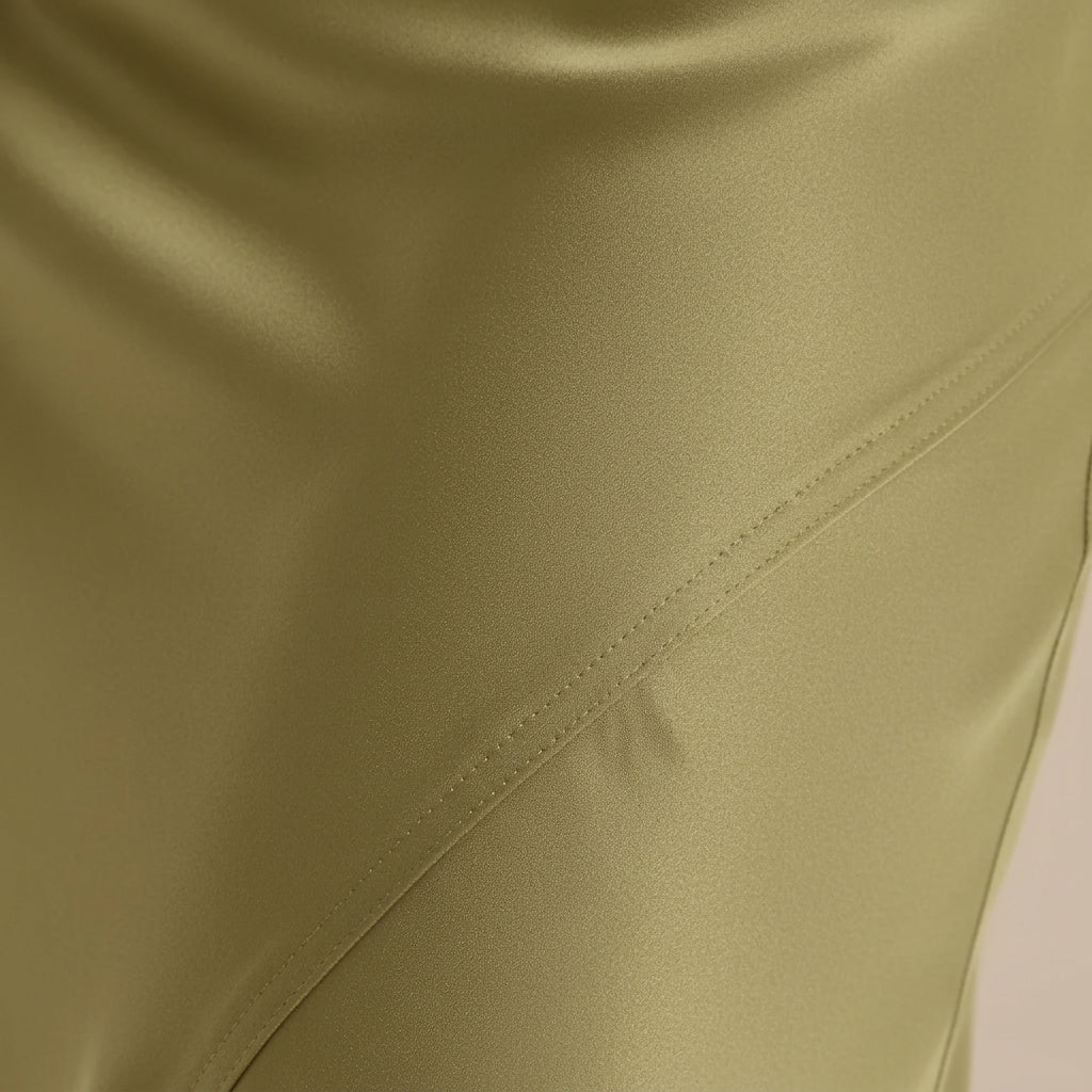 Damen Maxirock mit glänzender Oberfläche und hohem Bund-Skirt for women-Alpenkind