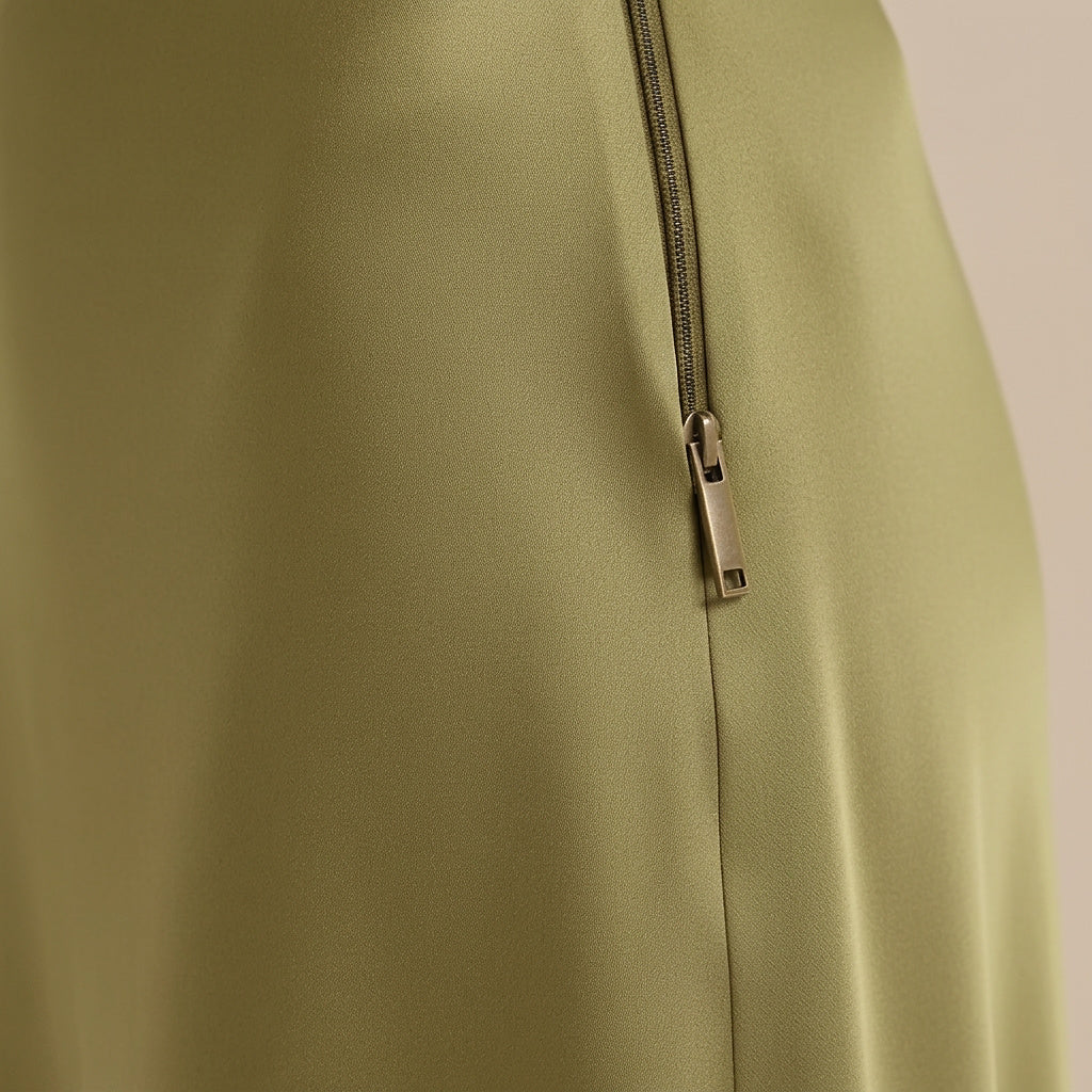 Damen Maxirock mit glänzender Oberfläche und hohem Bund-Skirt for women-Alpenkind