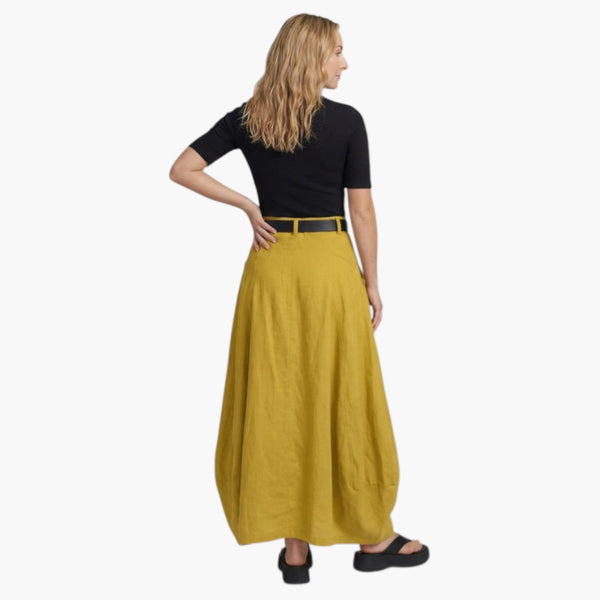 Damen Maxirock mit hohem Bund, Gürtelschlaufen und Seitentaschen-Skirt for women-Alpenkind