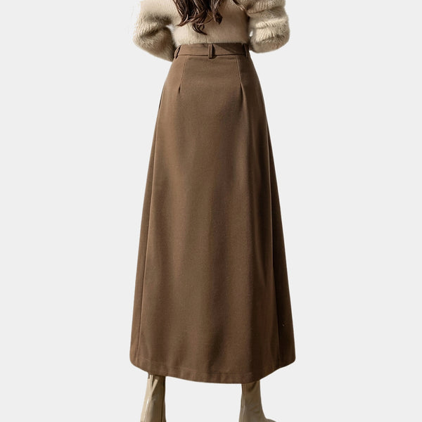 Damen-Maxirock mit hohem Bund und Falten-Skirt for women-Alpenkind