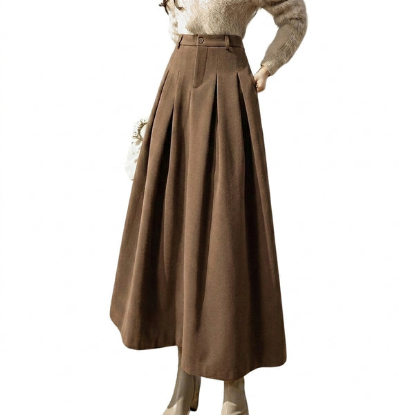 Damen-Maxirock mit hohem Bund und Falten-Skirt for women-Alpenkind