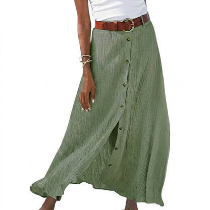 Damen-Maxirock mit Knopfleiste und strukturierter Oberfläche-Skirt for women-Alpenkind