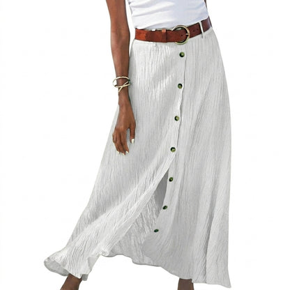 Damen-Maxirock mit Knopfleiste und strukturierter Oberfläche-Skirt for women-Alpenkind