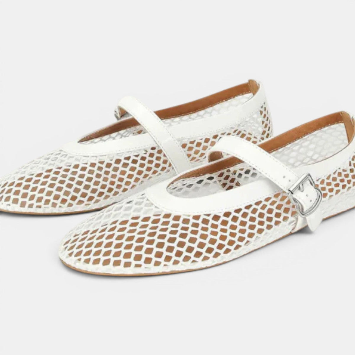 Damen Mesh Mary Jane Ballerinas mit Schnalle-Footwear for women-Alpenkind