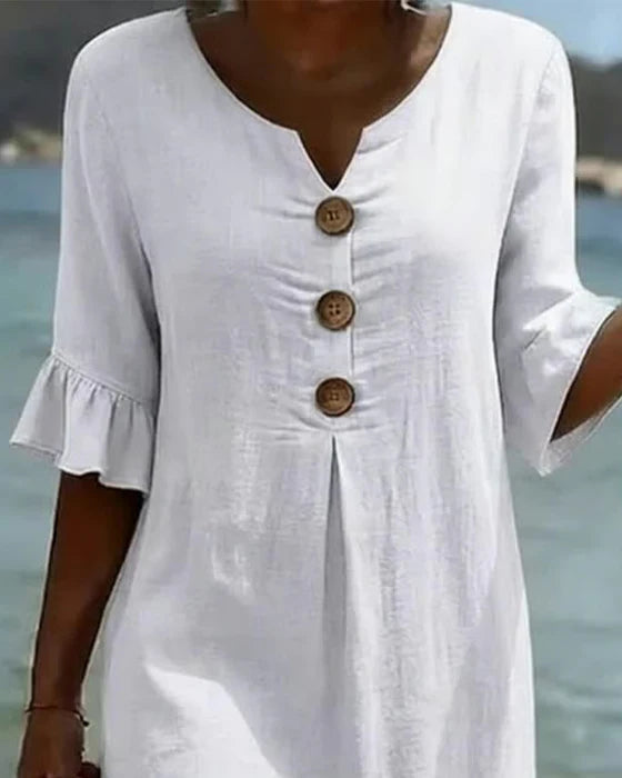 Damen Midi-Hemdkleid mit Knöpfen-Midi Dress-Alpenkind