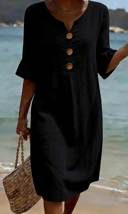 Damen Midi-Hemdkleid mit Knöpfen-Midi Dress-Alpenkind