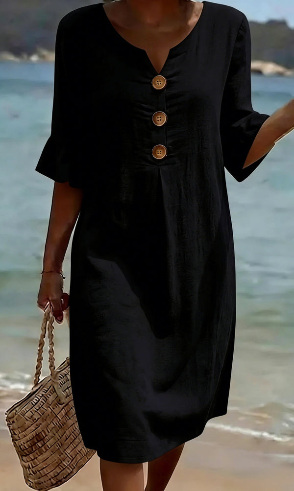 Damen Midi-Hemdkleid mit Knöpfen-Midi Dress-Alpenkind