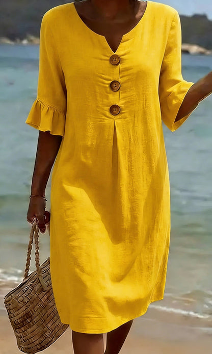 Damen Midi-Hemdkleid mit Knöpfen-Midi Dress-Alpenkind