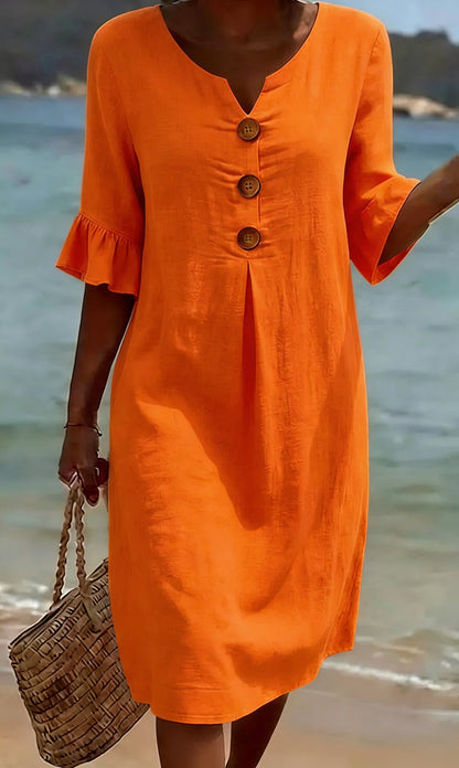 Damen Midi-Hemdkleid mit Knöpfen-Midi Dress-Alpenkind