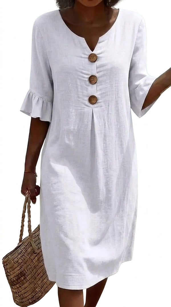 Damen Midi-Hemdkleid mit Knöpfen-Midi Dress-Alpenkind