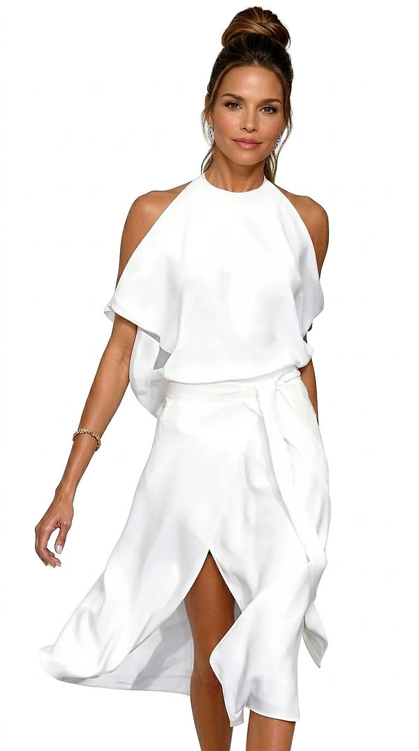Damen-Midikleid mit asymmetrischem Saum-Midi Dress-Alpenkind