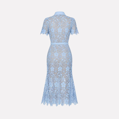 Damen Midikleid mit Blumenmuster und Gürtel und Taschen-Midi Dress-Alpenkind