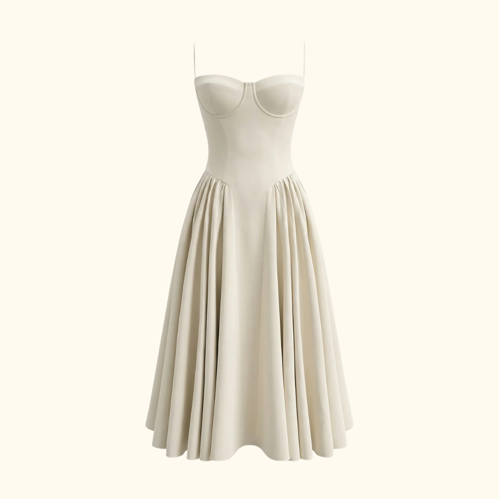 Damen Midikleid mit Blumenmuster und schmalen Trägern-Midi Dress-Alpenkind