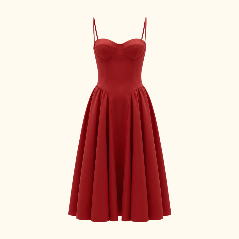 Damen Midikleid mit Blumenmuster und schmalen Trägern-Midi Dress-Alpenkind