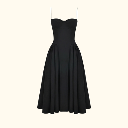 Damen Midikleid mit Blumenmuster und schmalen Trägern-Midi Dress-Alpenkind
