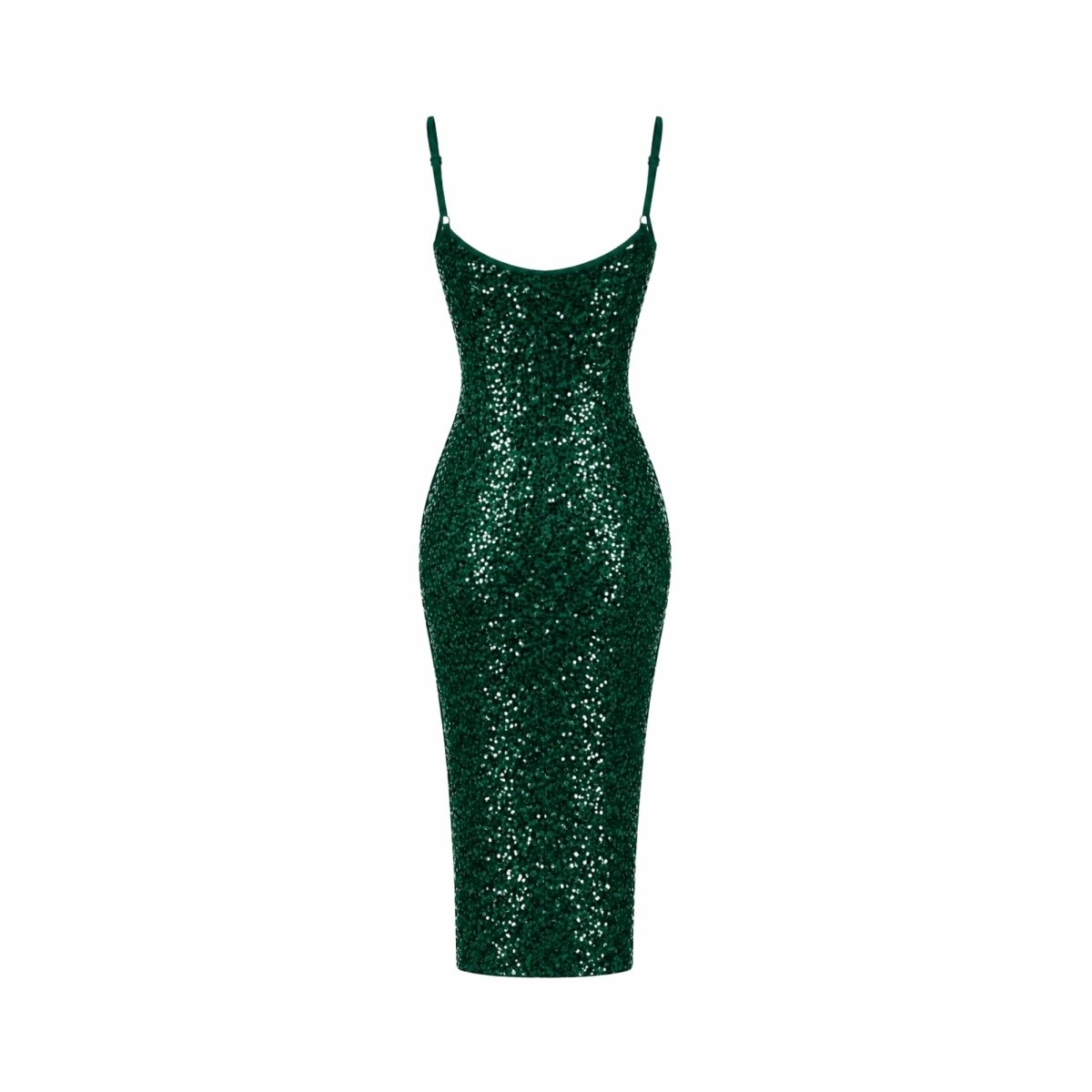 Damen-Midikleid mit Pailletten und Seitenschlitz-Midi Dress-Alpenkind