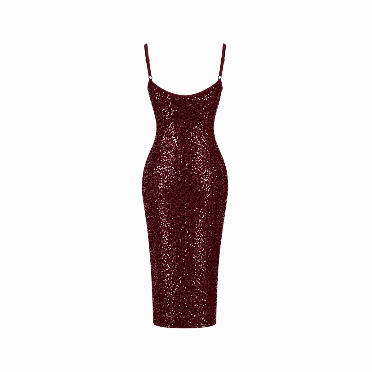 Damen-Midikleid mit Pailletten und Seitenschlitz-Midi Dress-Alpenkind