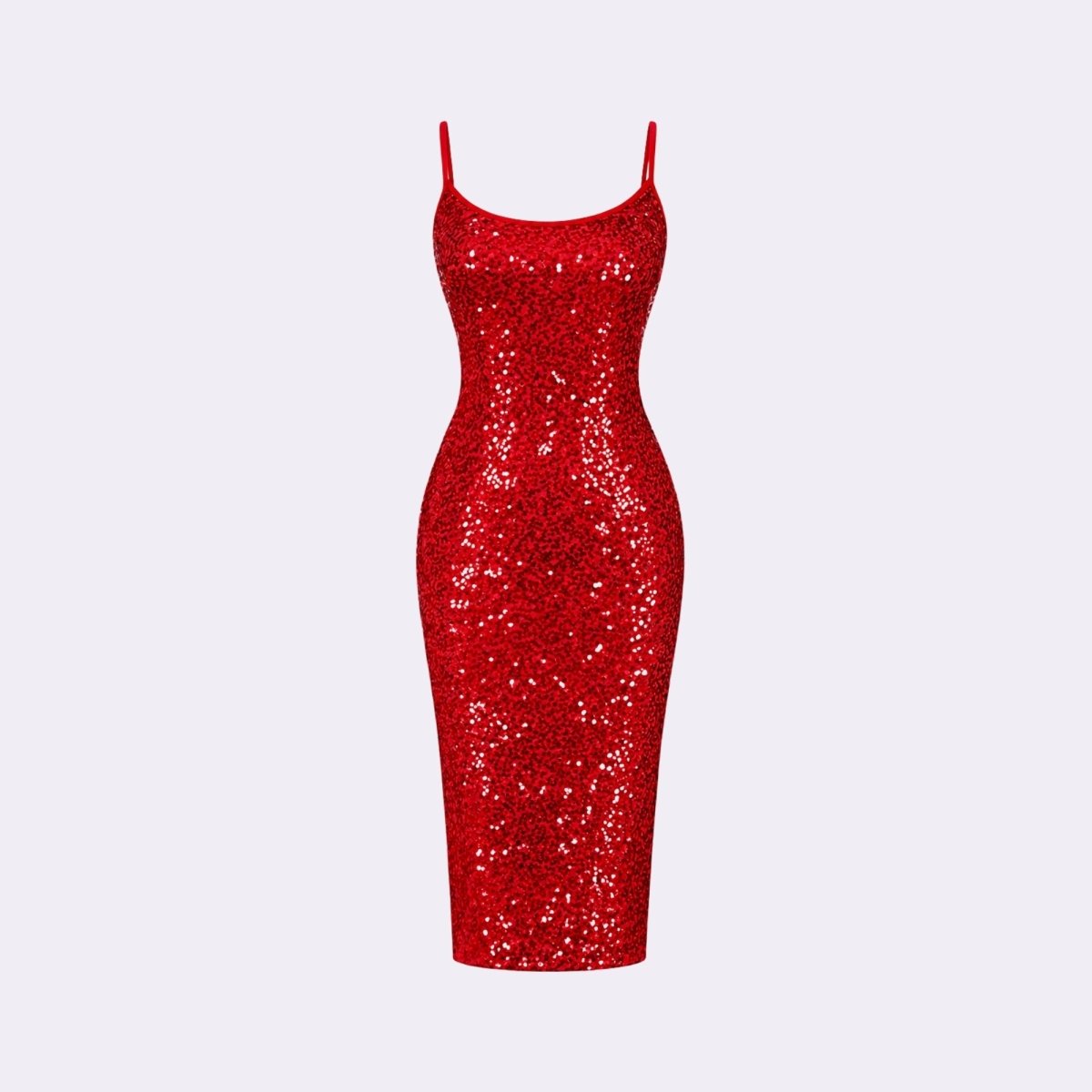 Damen-Midikleid mit Pailletten und Seitenschlitz-Midi Dress-Alpenkind