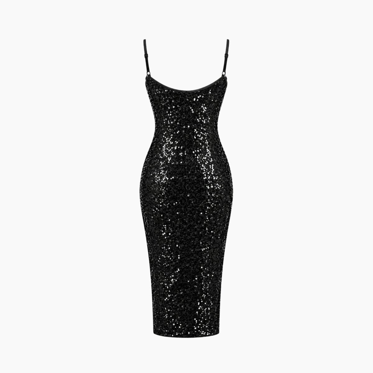 Damen-Midikleid mit Pailletten und Seitenschlitz-Midi Dress-Alpenkind