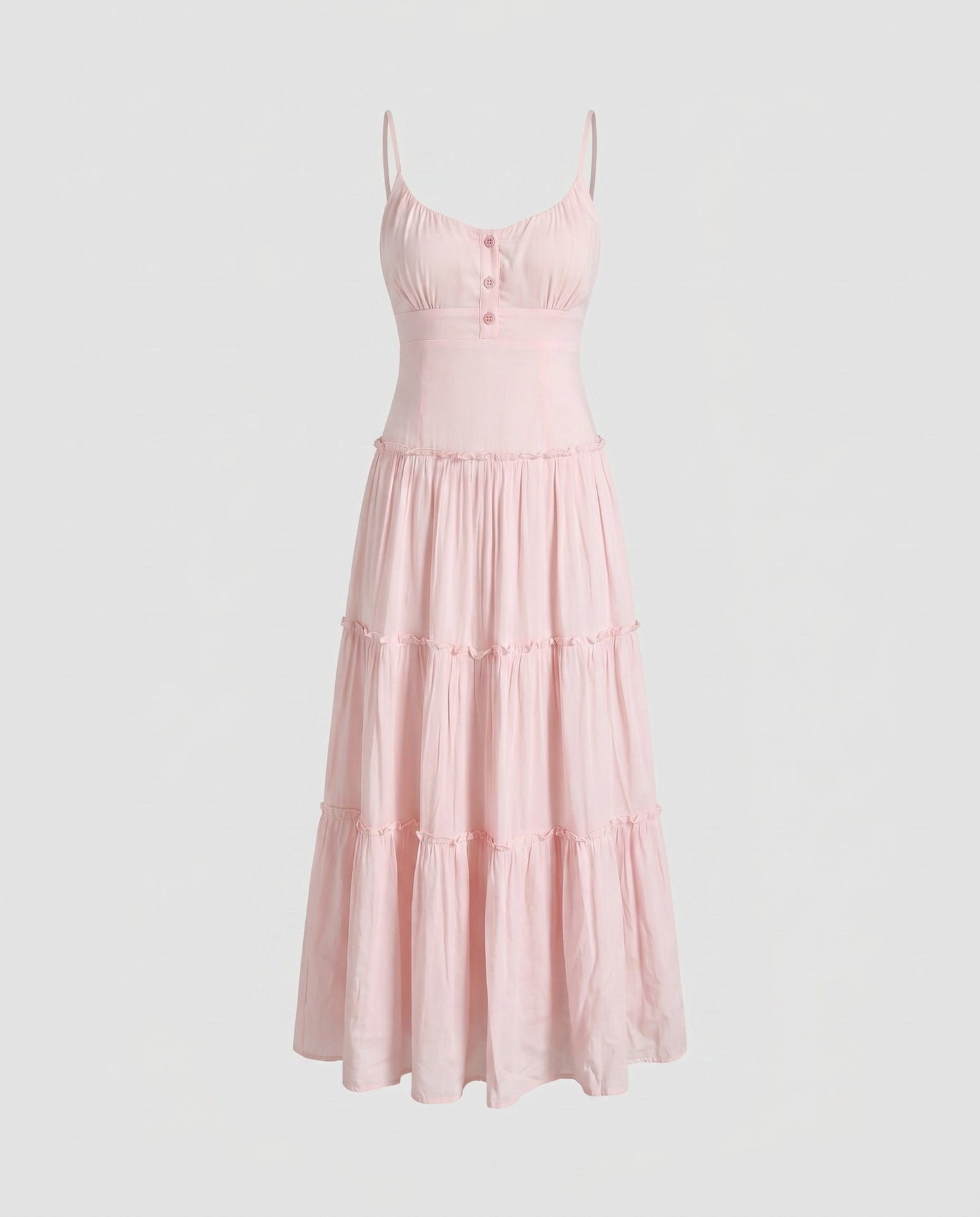 Damen-Midikleid mit Stufenrock und Spaghettiträgern-Maxi Dress-Alpenkind