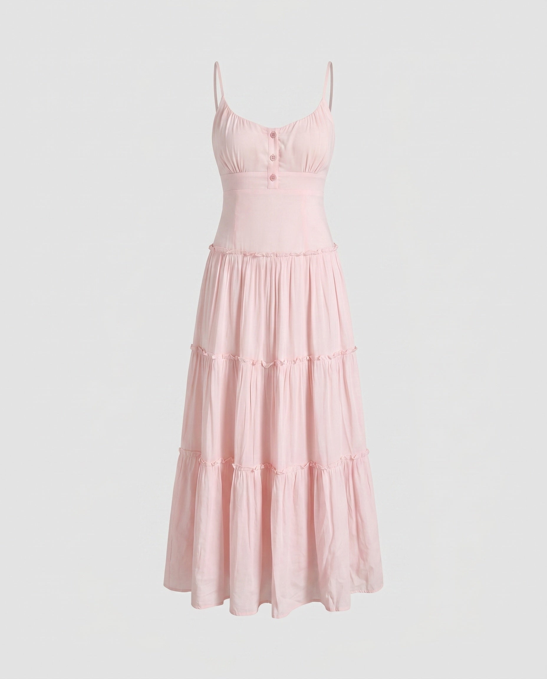 Damen-Midikleid mit Stufenrock und Spaghettiträgern-Maxi Dress-Alpenkind